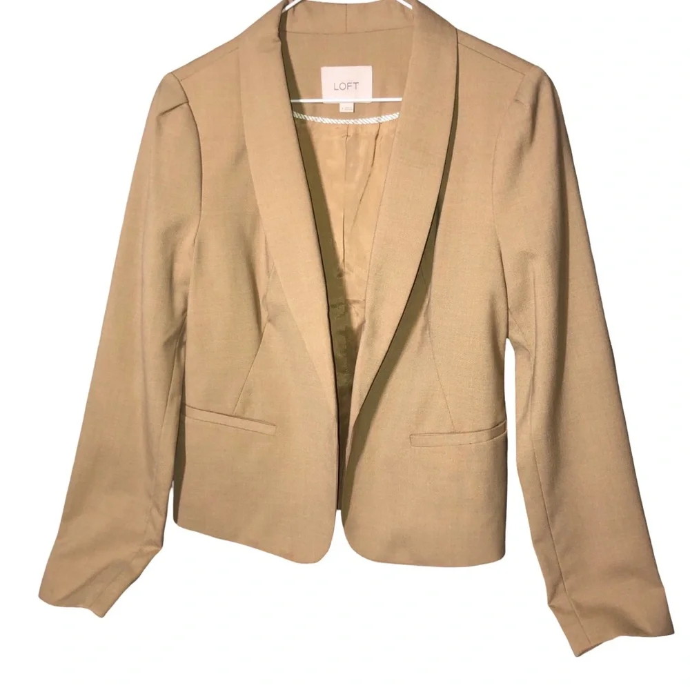 LOFT Tan Blazer Structured Suit Jacket - Picture 2 of 6